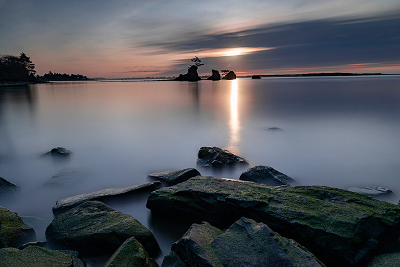 Sunset at Three Brothers Rocks, Lincoln City, Oregon