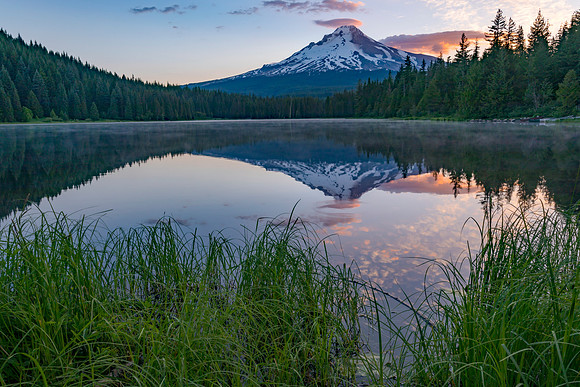 Mt Hood Sunrise Reflections at Trillium Lake.